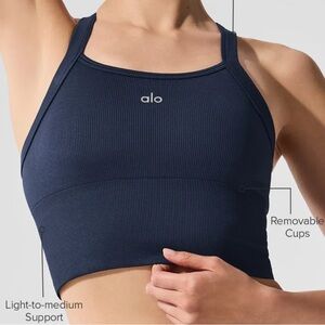 ALO Yoga Blue Racerback Sports Bra